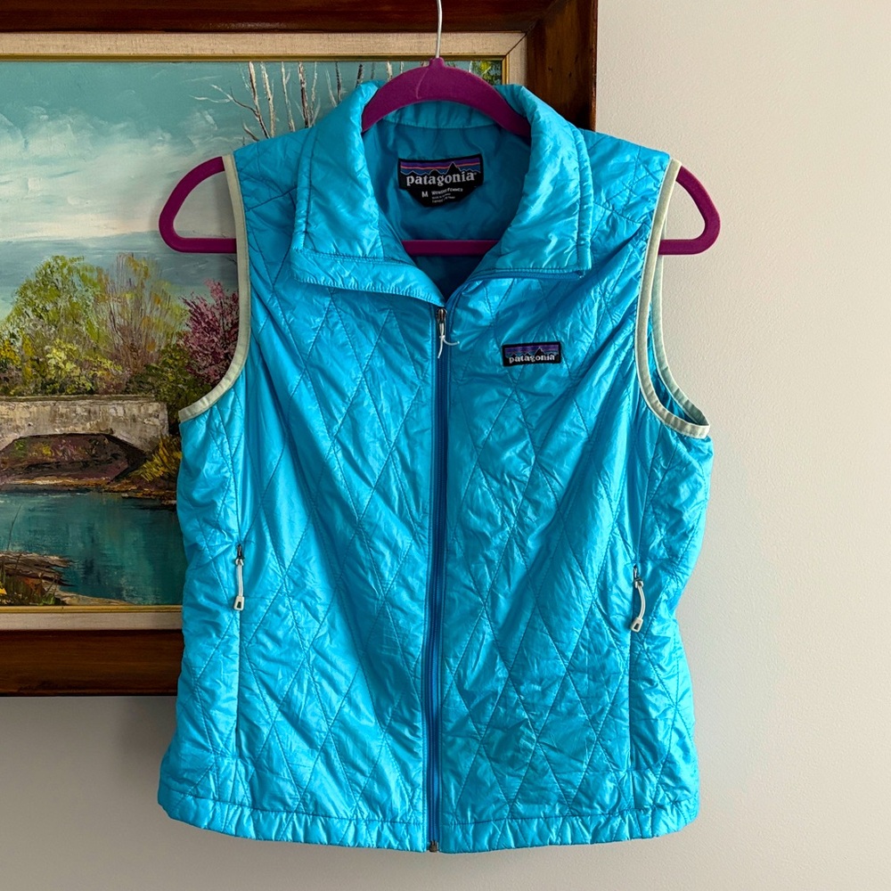 Patagonia blue quilted vest